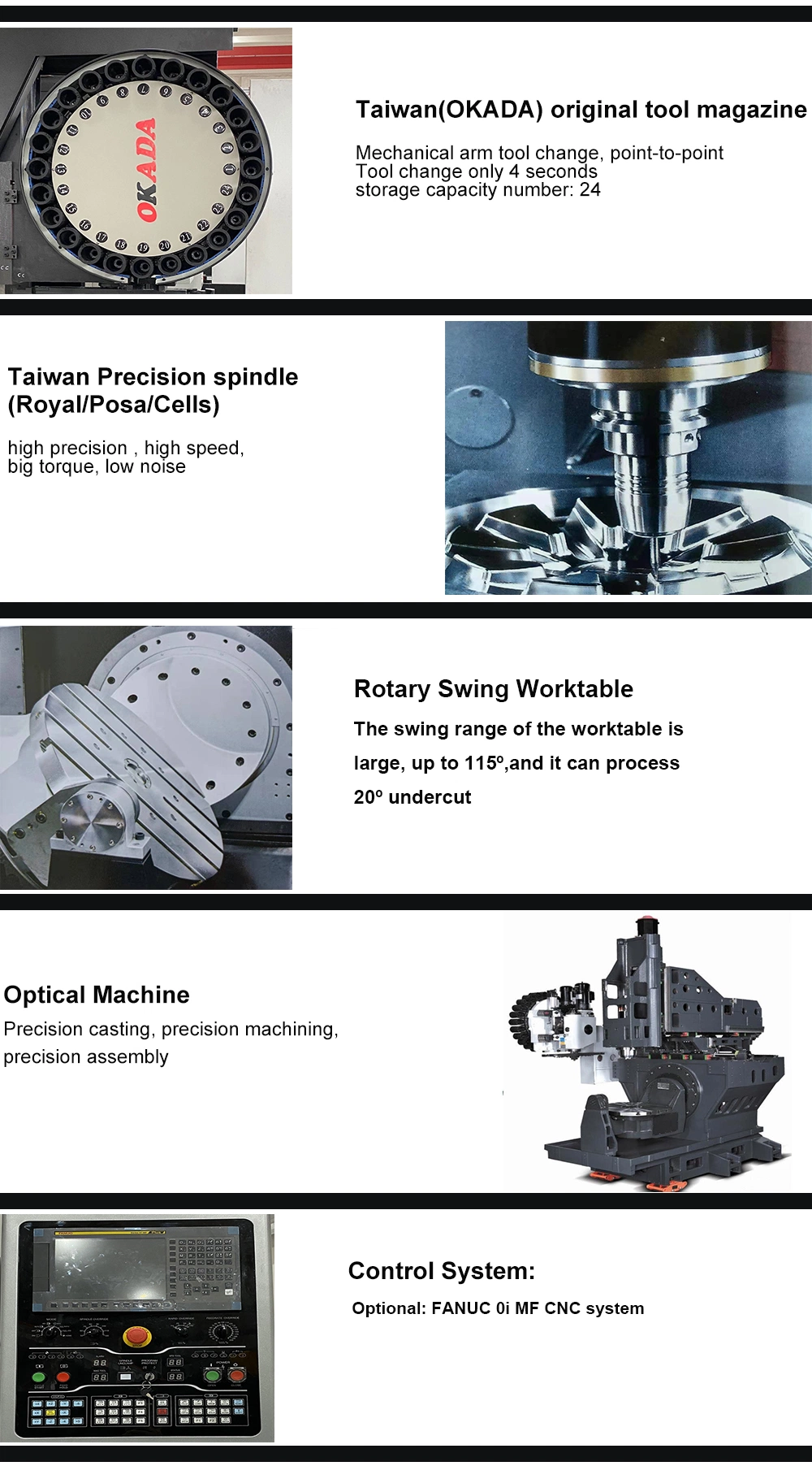 5 Axis Linkage CNC CMC Machining Center Metal Processing